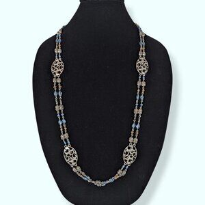 Bohemian Beaded Metal Cut Out Necklace
